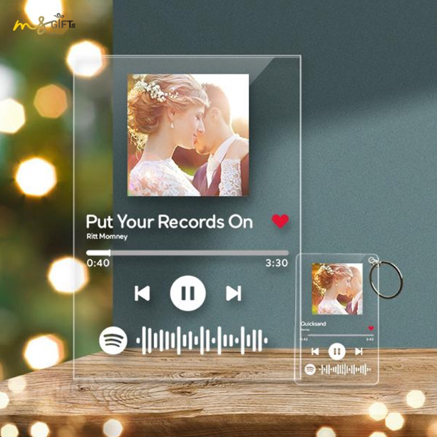 [SG Seller] Personalized Spotify Code Acrylic keychain Best Friend Sibling Boyfriend - Birthday Present - Music Plaque