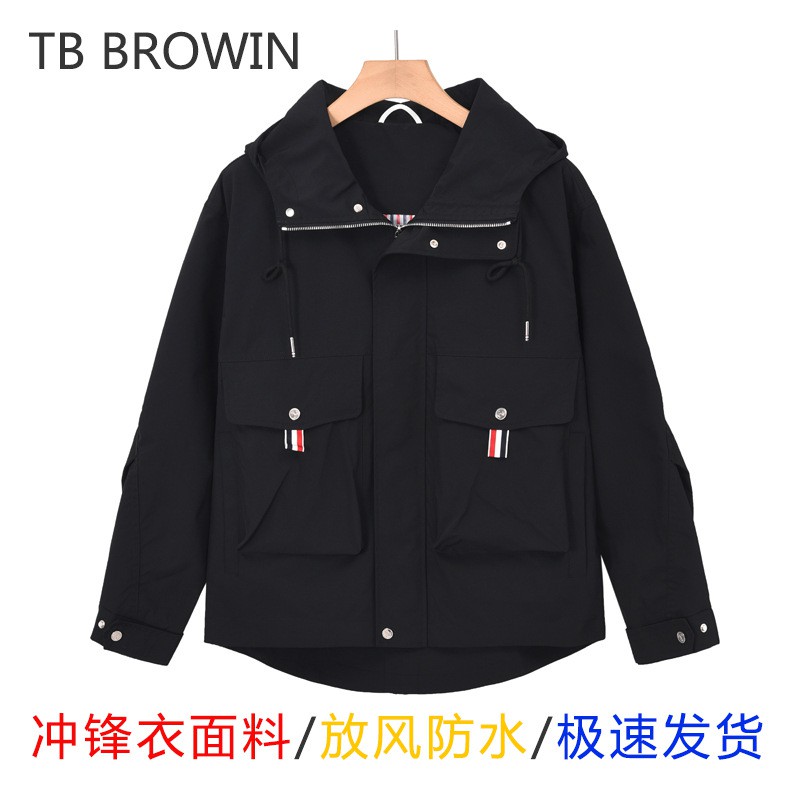 TB BROWIN 2024 Autumn/Winter New Men's Multi Pocket Korean Edition Jacket Casual Hoodie